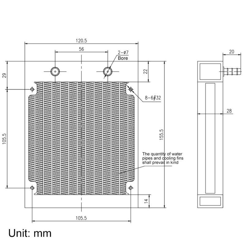 Clyxgs Water Cooling Radiator,12 Pipe Aluminum Heat Exchanger Radiator with Fan for PC CPU Computer Water Cool System DC12V 120mm Black - Image 3